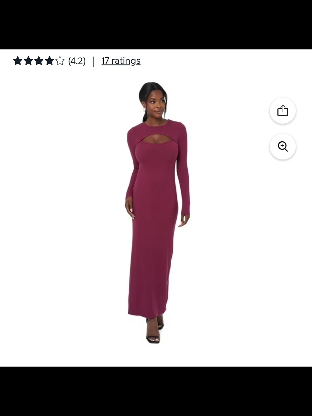 Long Sleeve Cutout Maxi Dress in Wine